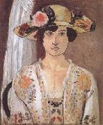 Henri Matisse Woman in a Flowered Hat (mk35) oil painting